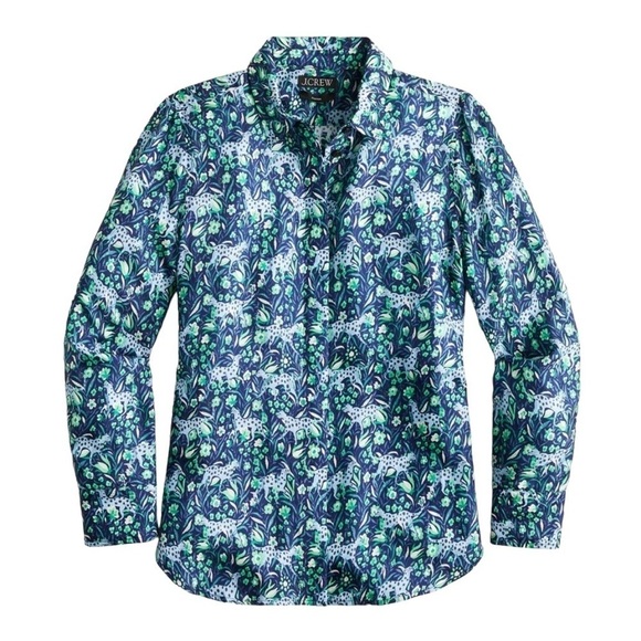 J. Crew - Classic Fit Button Down Blouse Shirt in Fauna Floral Sz S - Picture 3 of 11